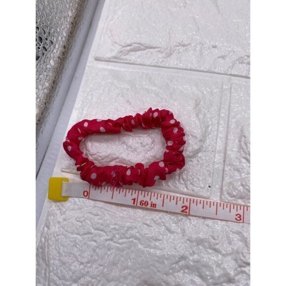 Polka Dot Scrunchie Lot 5 pcs Pink and White - Picture 4 of 7